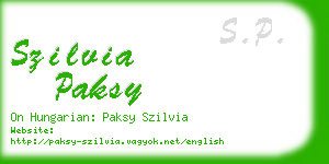 szilvia paksy business card